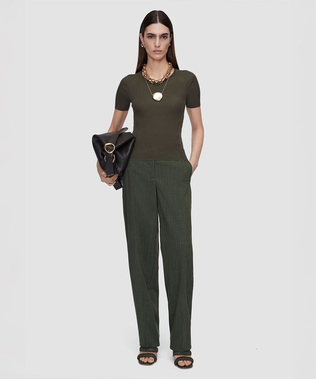 JOSEPH シアークレープ　ショートスリーブニット Palm Leaf