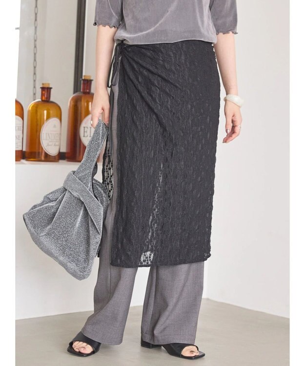 AMERICAN HOLIC レースラップスカート Black