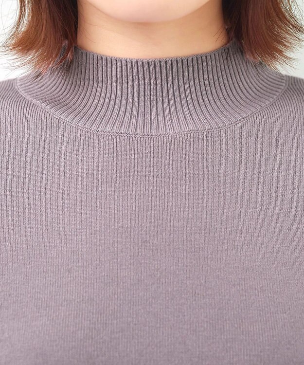 Tiaclasse 【洗える】配色ニットトップスプルオーバー ラベンダー