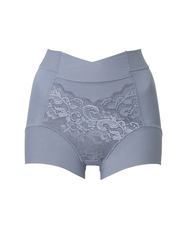BRADELIS New York 【BRADELIS NewYork peace】綿混フィットレースショーツ ウエストからヒップ下まですっぽり包み補整するショーツ スモーキーブルー