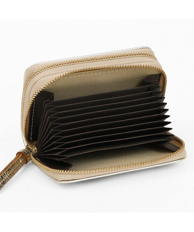 UNBILLION ペルケ perche / ドット型押し・ジャバラカードキーケース ゴールド