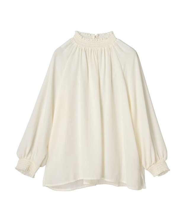 AMERICAN HOLIC ギャザーラグランサテンブラウス Ivory