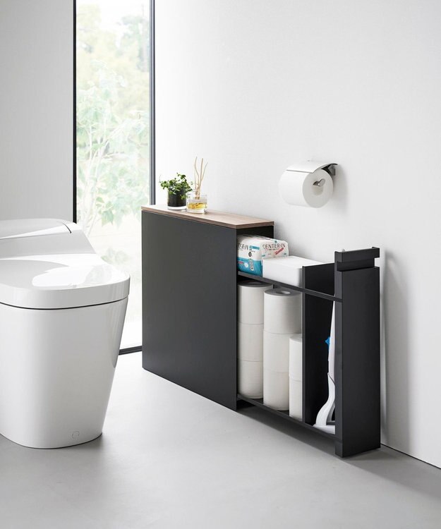 tower 隠せるトイレ引き出し収納 タワー ブラック ブラック