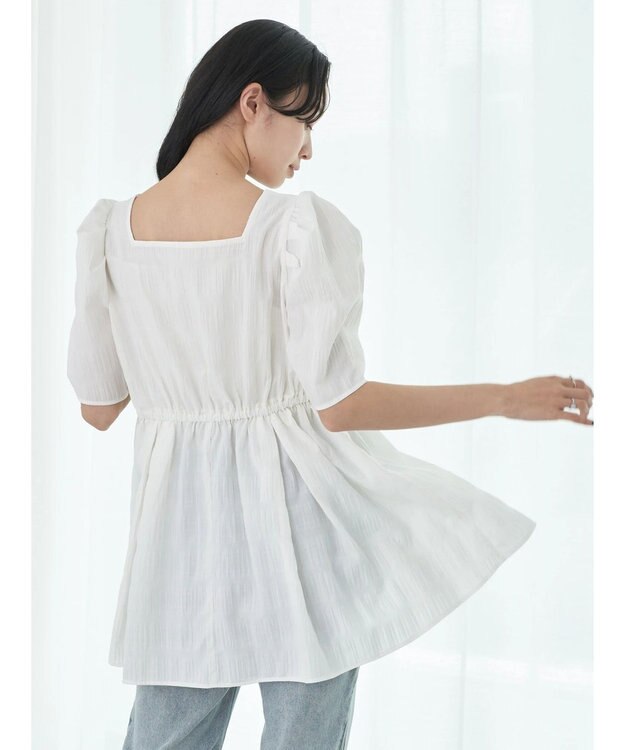 earth music&ecology スクエアネックチュニック Off White