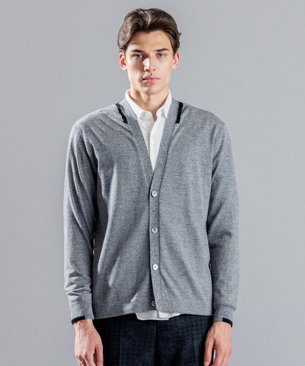 JOSEPH HOMME エッセンシャルメリノ　Vネックカーディガン ライトグレー系