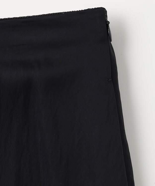 NAVE 【ReNAVE　洗える】グロスサテンスカート ブラック