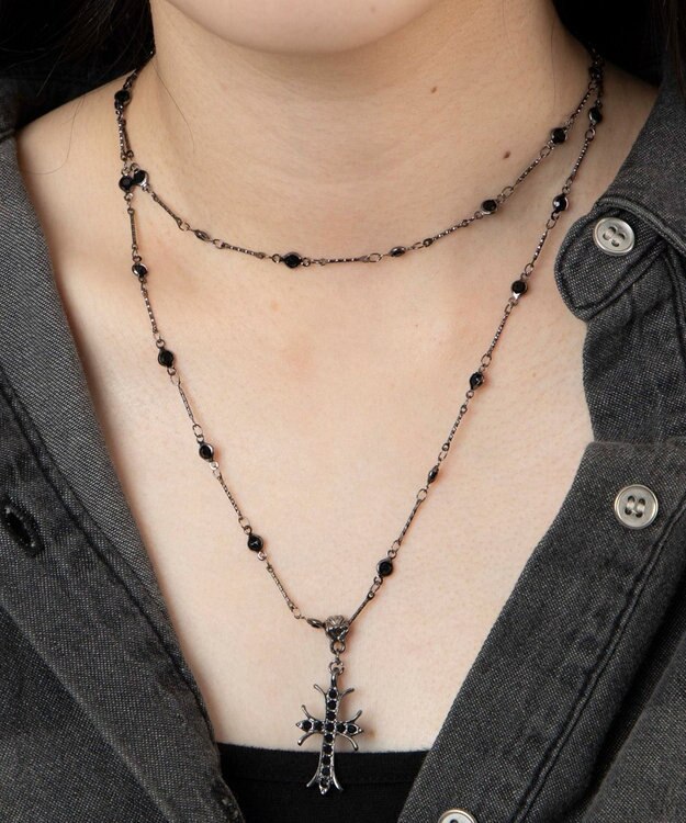 WEGO L2連デザインチェーンクロスネックレス 柄1