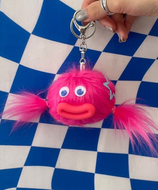 WEGO キャンディモンスターぬいぐるみキーホルダー ピンク