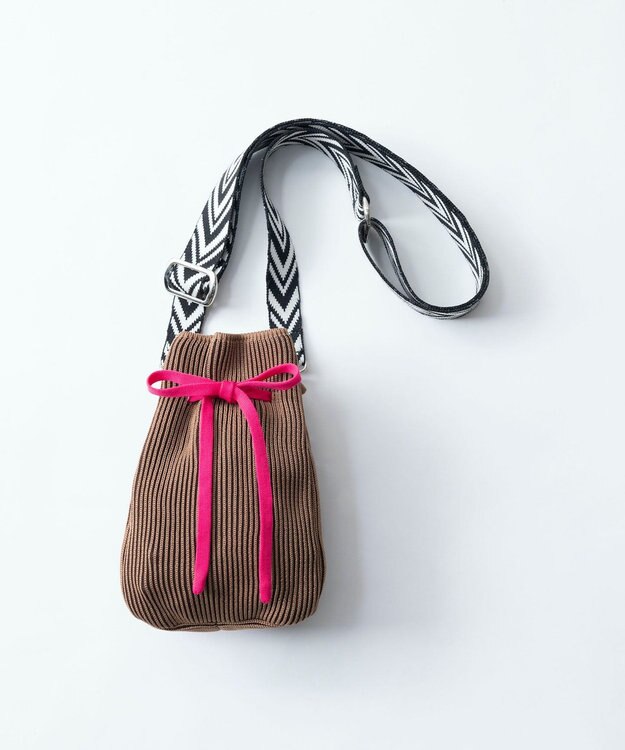 TRICOTE RIB POUCH BAG／リブ巾着バッグ 82BEIGE