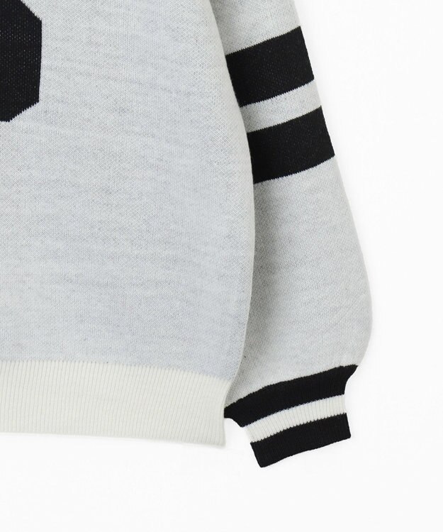 WEGO ナンバリングジャガードVネックニット ホワイト