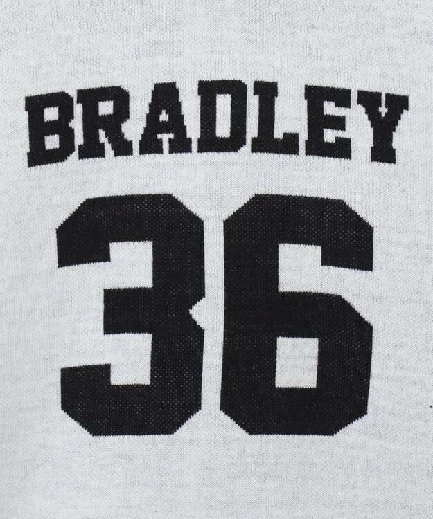 WEGO ナンバリングジャガードVネックニット ホワイト