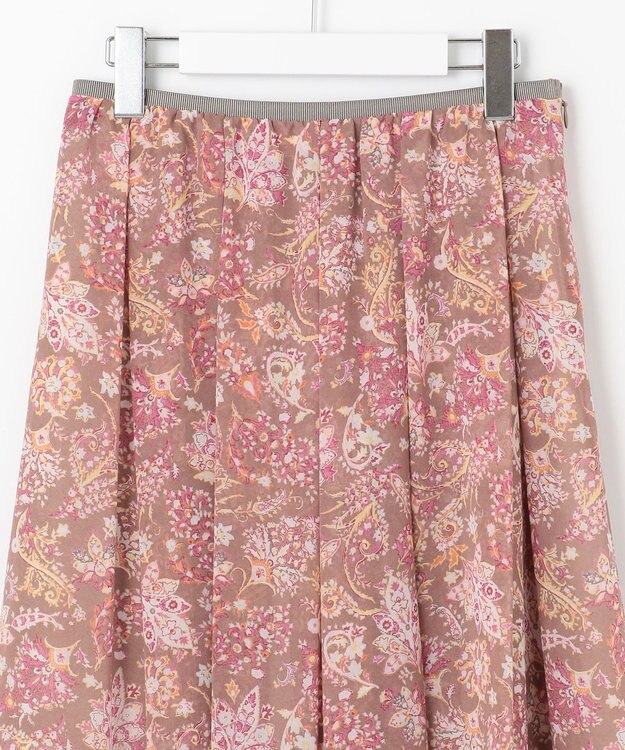 自由区 【速乾性・放湿性・防シワ性】サラサプリント タックスカート ブラウン系5