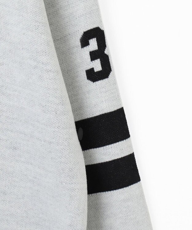 WEGO ナンバリングジャガードVネックニット ホワイト