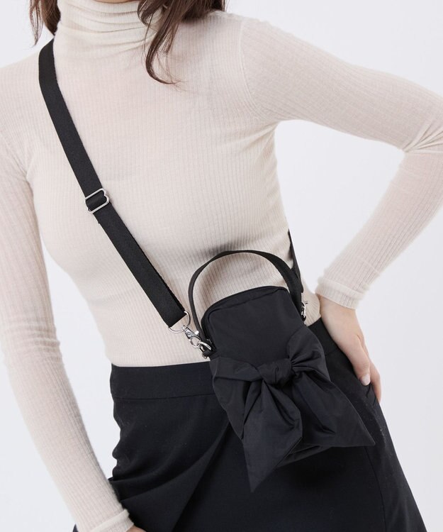 LeSportsac BOW MINI PHONE CROSSBODY/ブラックボウズ ブラックボウズ