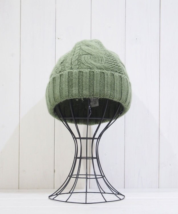 石田製帽 〈新色追加！〉カシミヤニット アラン編みワッチN ニット帽 ライトグリーン