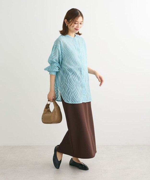 Green Parks ２ＷＡＹ　リーフジャガードシアーシャツ Mint