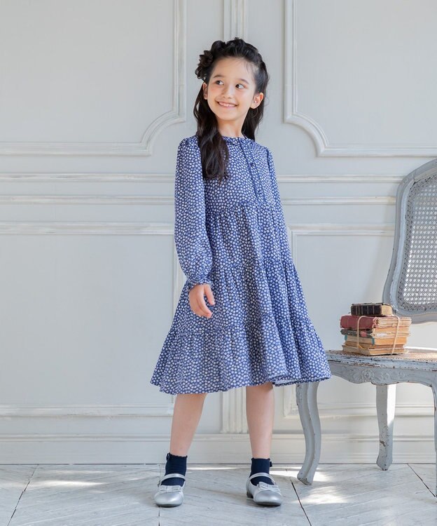 組曲 KIDS 【110-140㎝】Tiny Rose ワンピース ネイビー