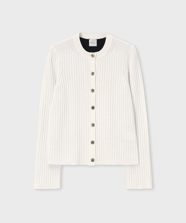 Paul Smith バイカラー スリット カーディガン オフホワイト