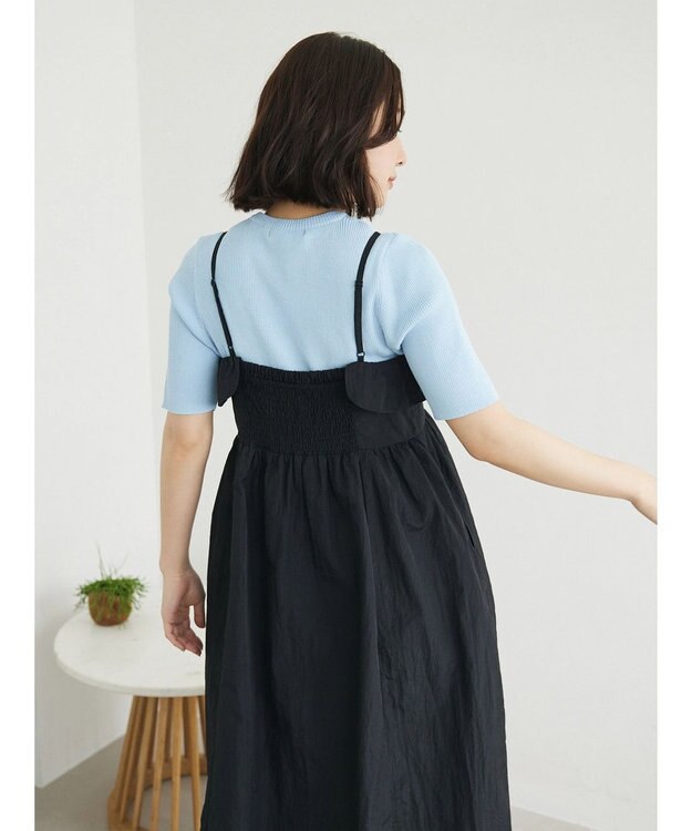 Green Parks ・ＳＵＧＡＲ　ＳＰＯＯＮ　フリルキャミワンピース Black