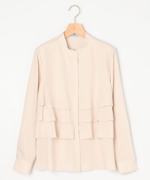 組曲 【WEB限定カラーあり】リヨセルシャーティング ティアードブラウス グレージュ系