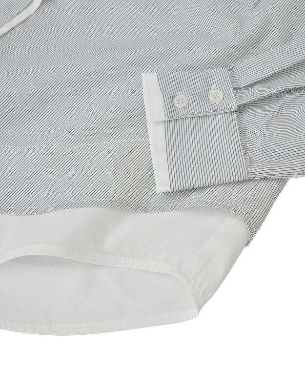 earth music&ecology レイヤードストライプシャツ Off White