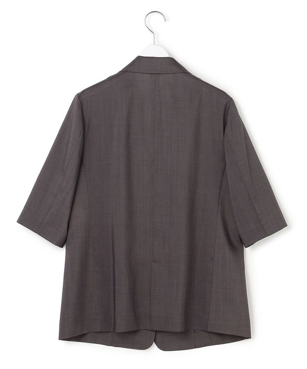 ICB L Peラミーシアータフタ 半袖ジャケット チャコール