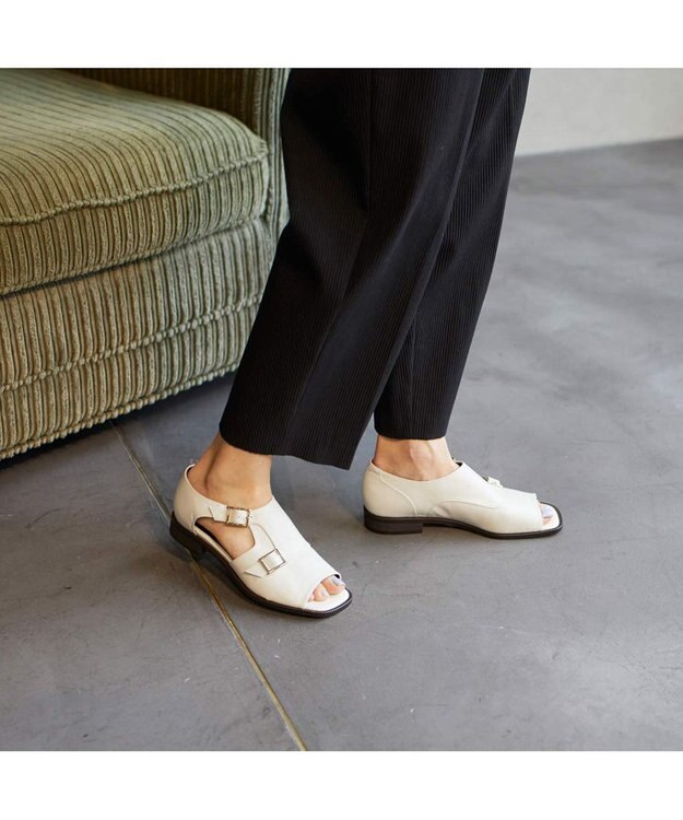 ing <ing>ダブルモンクサイドオープンシューズ アイボリー