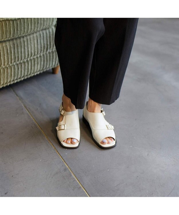 ing <ing>ダブルモンクサイドオープンシューズ アイボリー