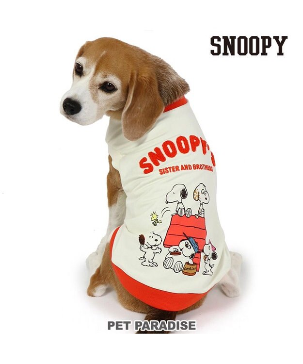 PET PARADISE スヌーピー 兄弟集合柄 トレーナー 白【中型犬】  【大型犬】 ホワイト