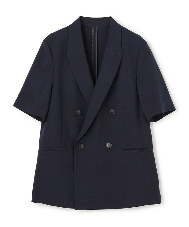 uncrave ウォッシャブルドライサップ ハーフスリーブジャケット ネイビー