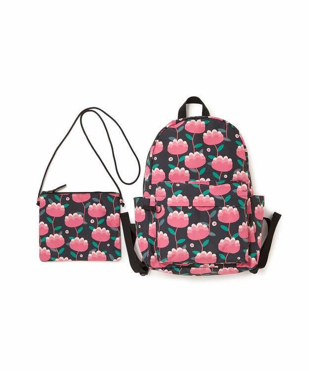 TOPKAPI 【TREASURE TOPKAPI】プリント ショルダーバッグ付き リュック / バックパック ピンク