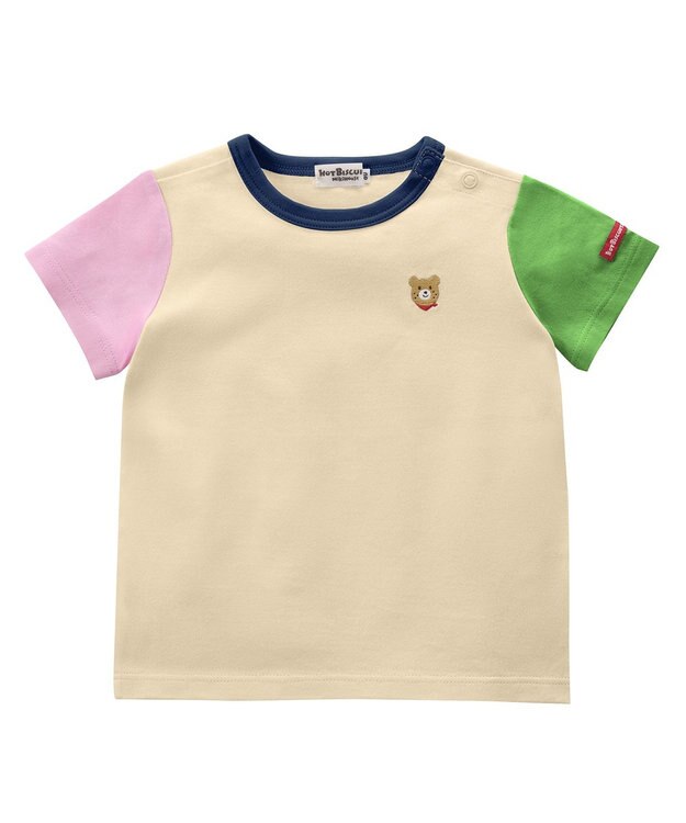 MIKI HOUSE HOT BISCUITS ワンポイント半袖Tシャツ＆顔ドンブルマギフトセット【BOX付き】 アイボリー