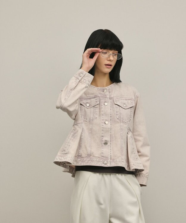 GRACE CONTINENTAL ペプラムデニムジャケット ピンク