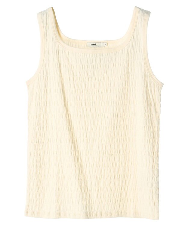 earth music&ecology シャーリングタンクトップ Ivory