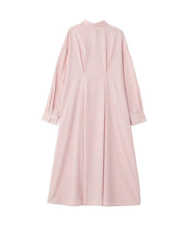 Green Parks イージーケア抜け衿ウエストタックシャツワンピース Pink