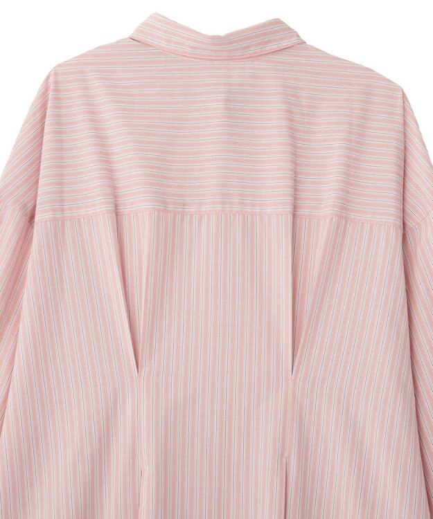 Green Parks イージーケア抜け衿ウエストタックシャツワンピース Pink