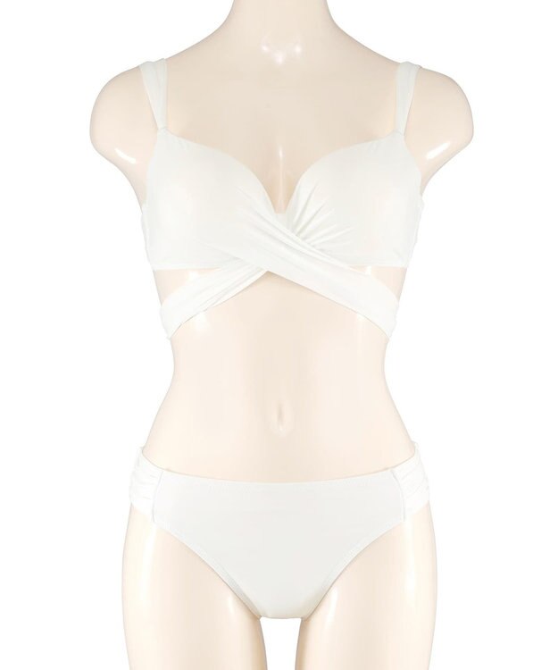 San-ai Resort（三愛水着楽園） WEB限定商品ノンワイヤーなのにぷっくり美胸を作るダブルアップクロスビキニ M1 M2 L1 San-ai Resort（サンアイリゾート） ホワイト