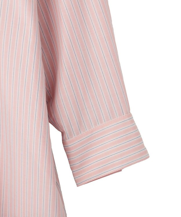 Green Parks イージーケア抜け衿ウエストタックシャツワンピース Pink