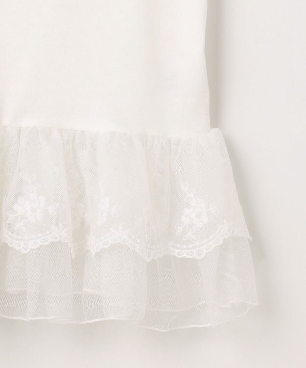 ANY KIDS 【洗濯機可能/吸汗速乾】裾レース ドライタッチ キャミソール オフホワイト