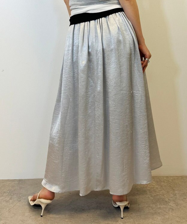 NAVE 【Nave・otona MUSE別注/速乾/UVケア/洗える】シャイニーフレアスカート シルバー系