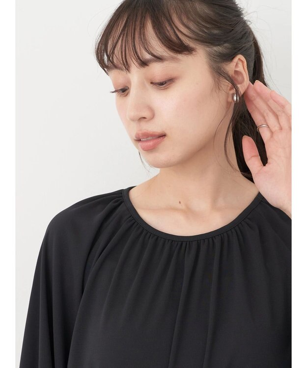 earth music&ecology パフスリーブカットソー Black