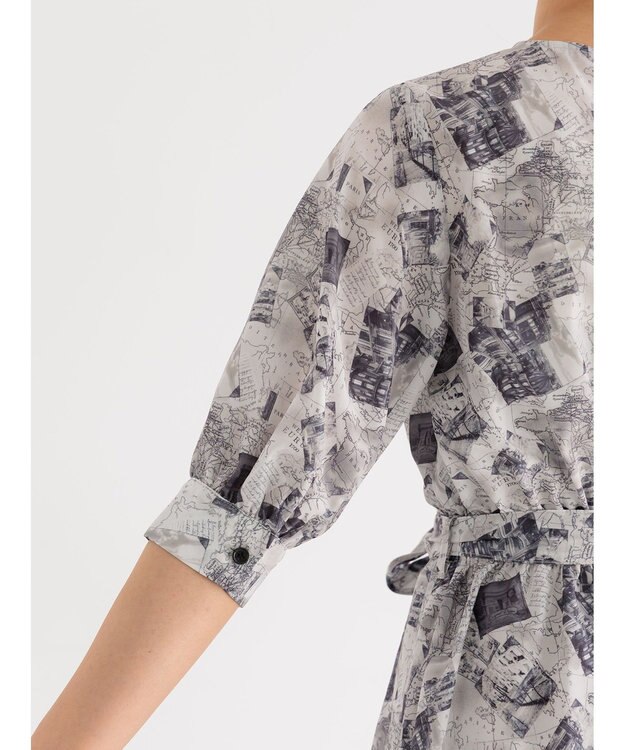 Te chichi マップパターンプリントワンピース ブラック