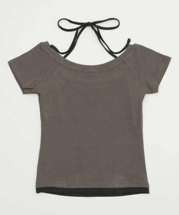 WEGO ハトメレイヤードグラフィックT ブラック中濃色