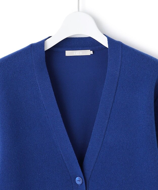 ICB 【洗える】ソフトカシミヤミックス Vネックニットカーディガン ロイヤルブルー系