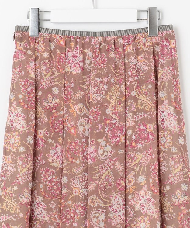 自由区 【速乾性・放湿性・防シワ性】サラサプリント タックスカート ブラウン系5