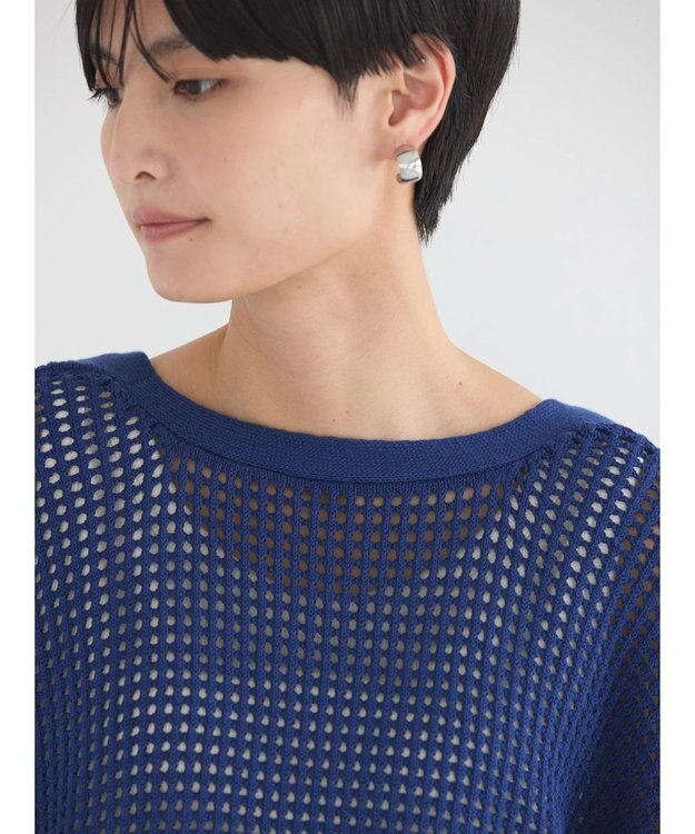 AMERICAN HOLIC ２ＷＡＹメッシュ編みニットカーディガン Blue