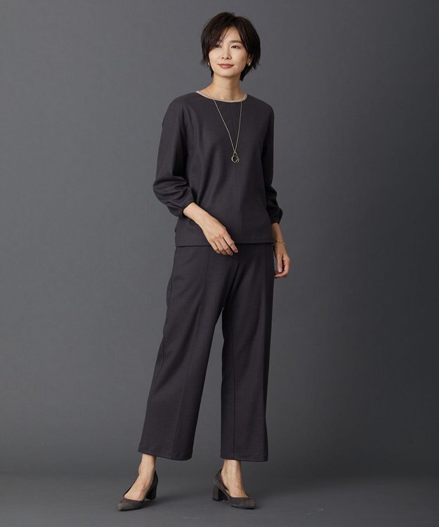 J.PRESS LADIES L 【イージーケア】ウールスムースジャージー カットソー グレー系