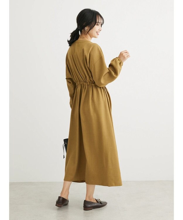 Green Parks ・ＥＬＥＮＣＡＲＥ　ＤＵＥ　イロイロ釦ドロストワンピース Yellow