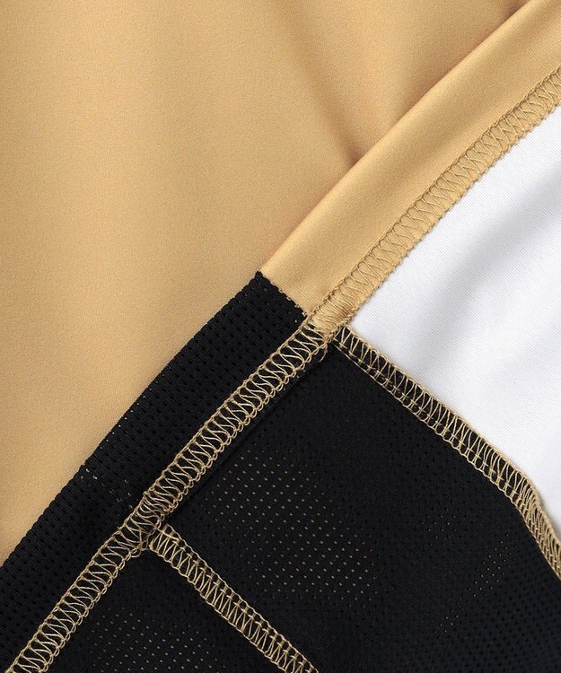 PW CIRCULUS 【吸水速乾 / UV遮蔽率96.3% UVカット / ストレッチ】【MEN】メッシュコンビモックネックT ゴルフ ベージュ系