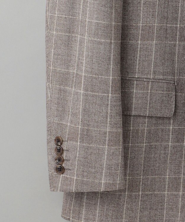 GOTAIRIKU 【CANONICO/カノニコ】サキソニーウールコットンブレンド ジャケット_ブラウンチェック ブラウン×グレンチェック